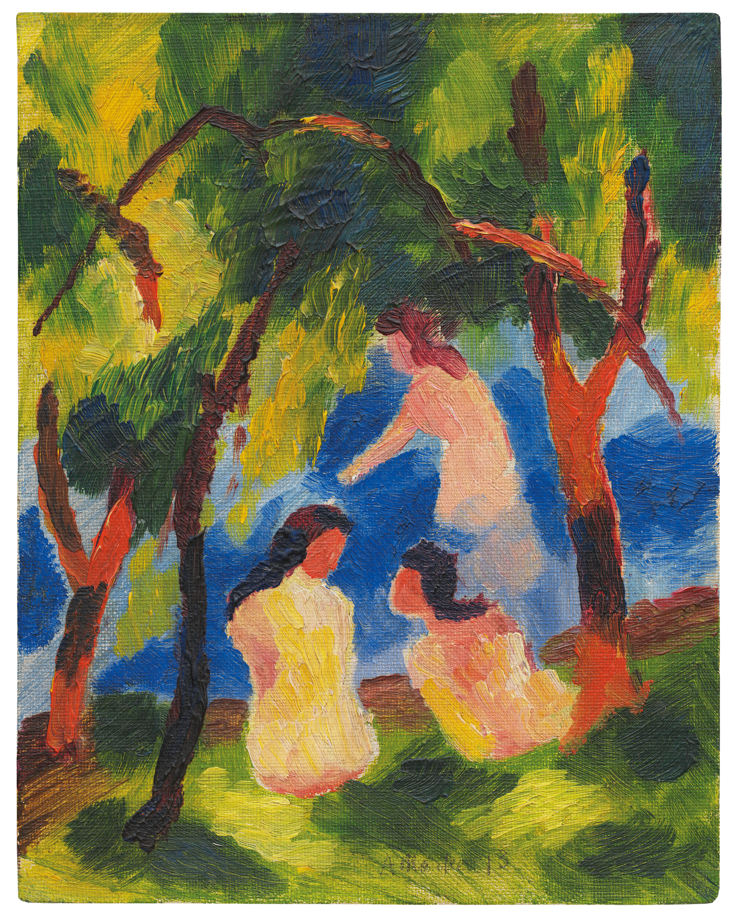 August Macke, Badende Mädchen, 1913