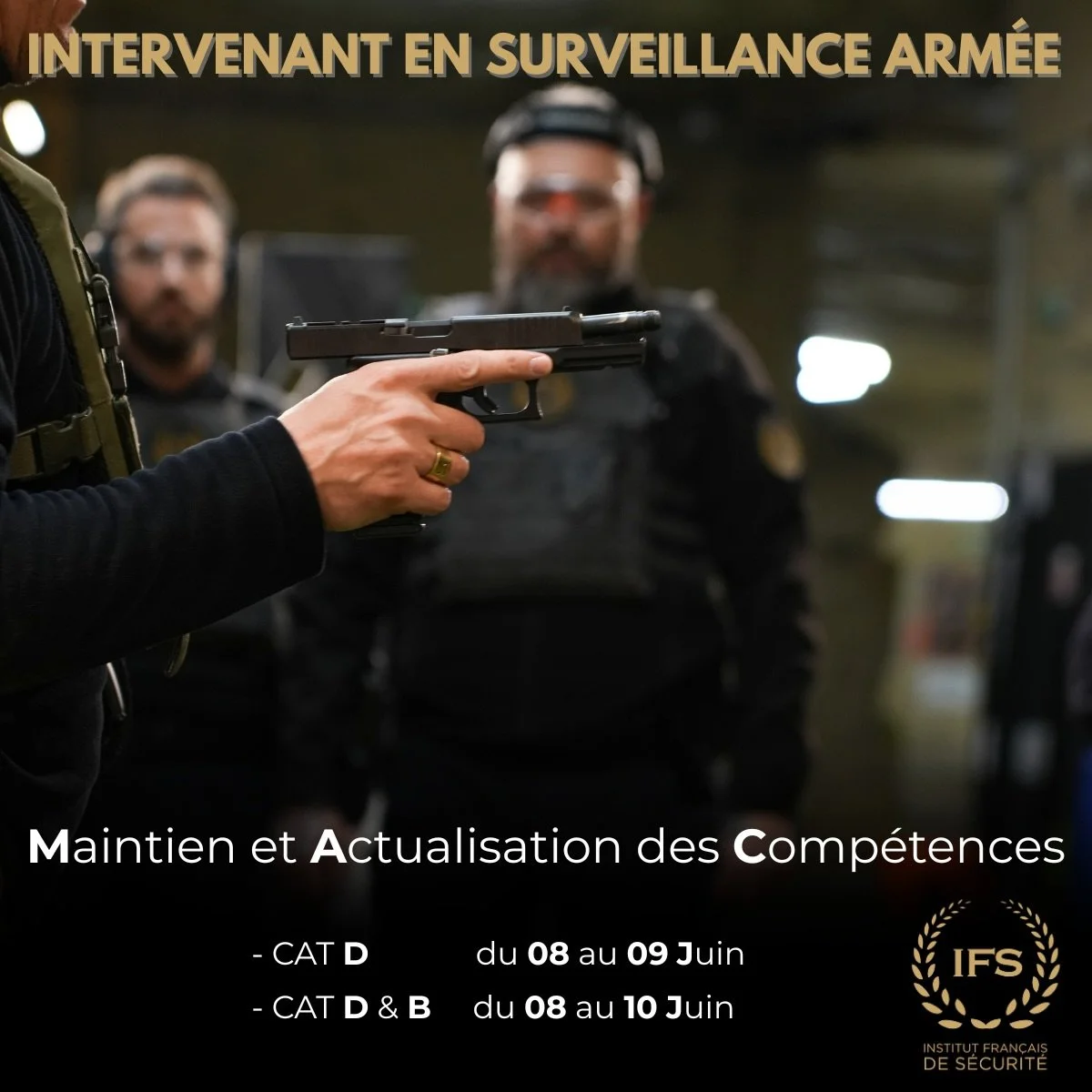 🔴 AGENTS DE S&Eacute;CURIT&Eacute; ARM&Eacute;S : VOTRE MAC ARRIVE &Agrave; &Eacute;CH&Eacute;ANCE ?

Ne prenez pas de risque avec votre autorisation d&rsquo;exercer.
👉 L&rsquo;Institut Fran&ccedil;ais de S&eacute;curit&eacute; organise ses prochai