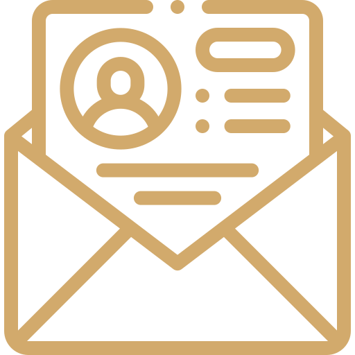 Icône d'une carte d'identité ou d'une carte de visite à l'intérieur d'une enveloppe