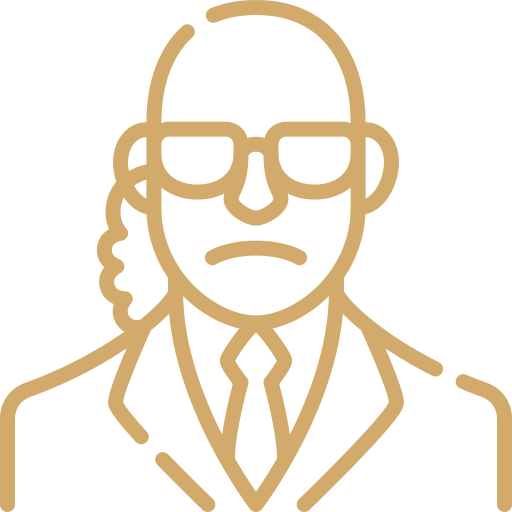 Illustration d'un homme habillé en costume avec des lunettes, ayant une expression sérieuse ou mécontente.