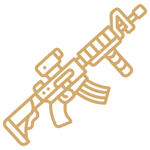 Illustration d'une arme à feu de style futuriste ou de science-fiction, ressemblant à un fusil ou un pistolet avancé.