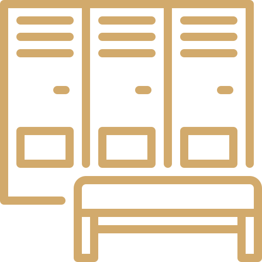 Vestiaires et douches à la disposition des stagiaires de l'institut français de sécurité