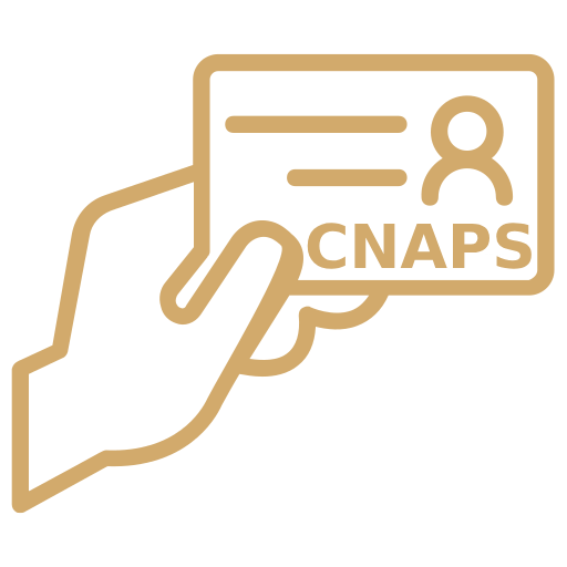 Illustration d'une main tenant une carte d'identité CNAPS