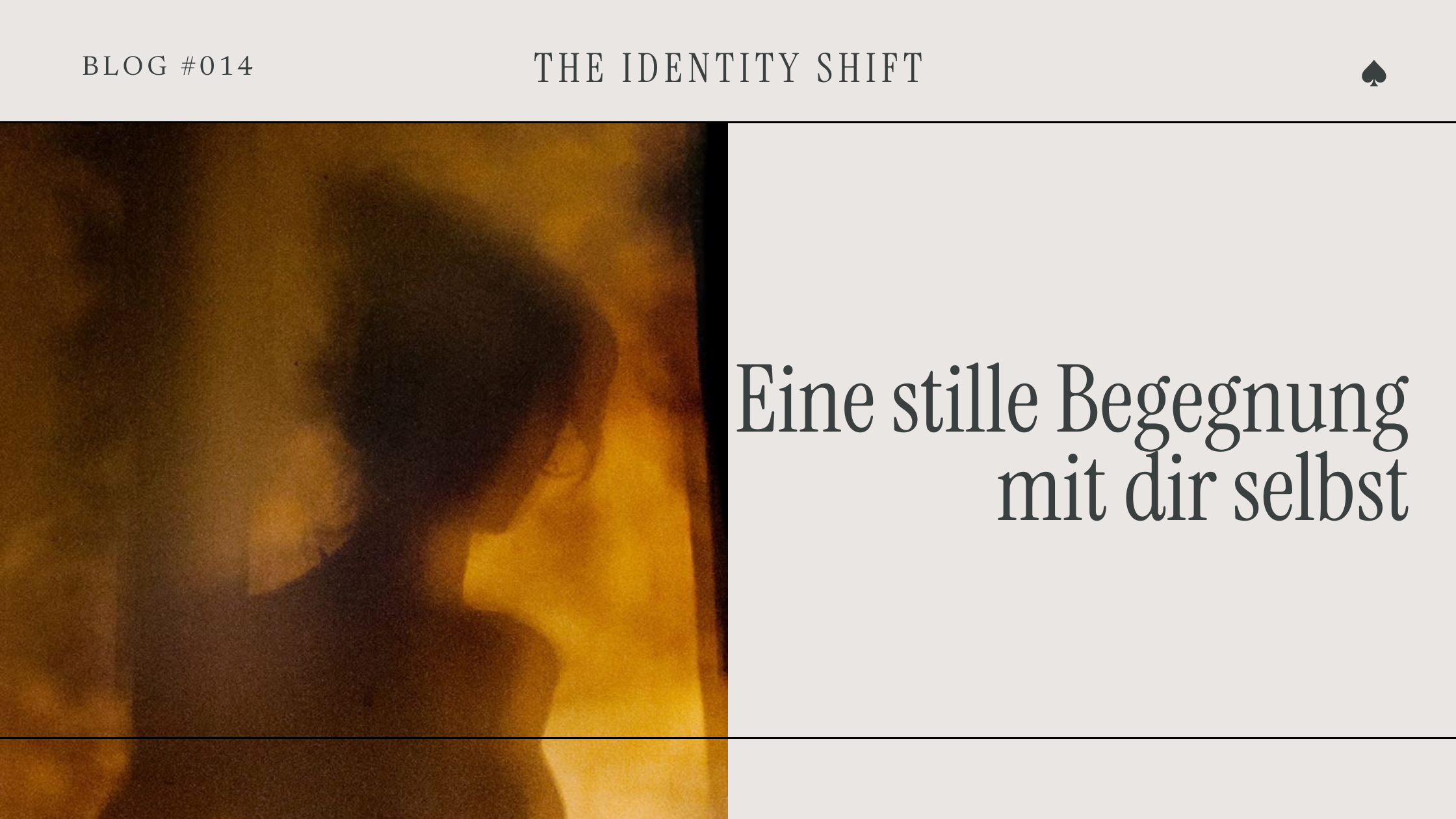 Eine stille Begegnung mit dir selbst