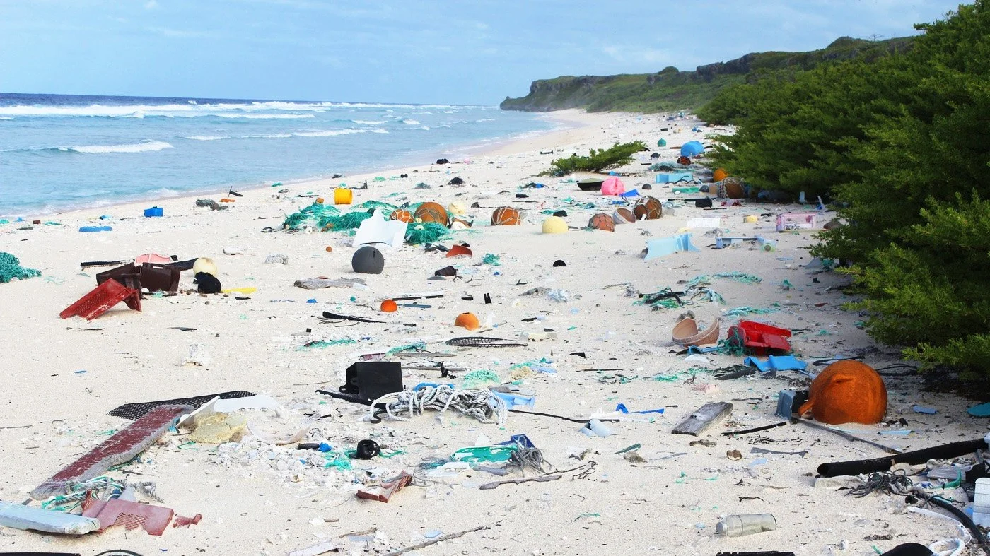 Remote pacific island buried in plastic waste