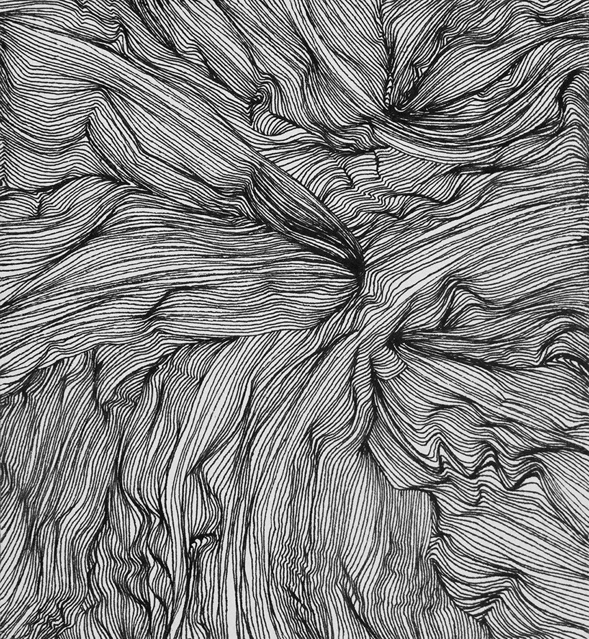  Ink Drawings XVI, 2010, Indian ink on cotton paper, 14 x 13 cm 