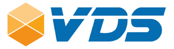Das Bild zeigt das VDS-Logo, bestehend aus einem hexagonalen Symbol in Orange und der blauen Schriftzug 'VDS'.