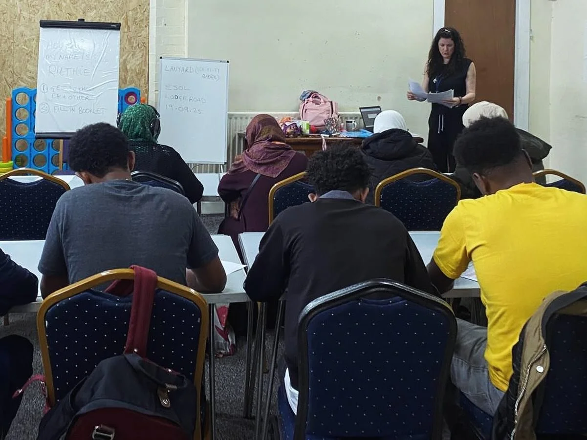 ESOL and IT classes at Lodge Road run by BAES Thanks to @ruthiemoves for teaching/running these sessions! Great to see so many keen to learn! 💻📚
