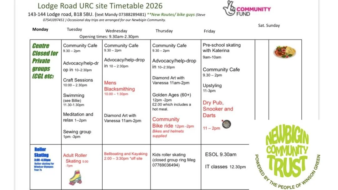 The most recent Lodge Road TimeTable and Inspiring Fitness one for Lodge Road💚💙