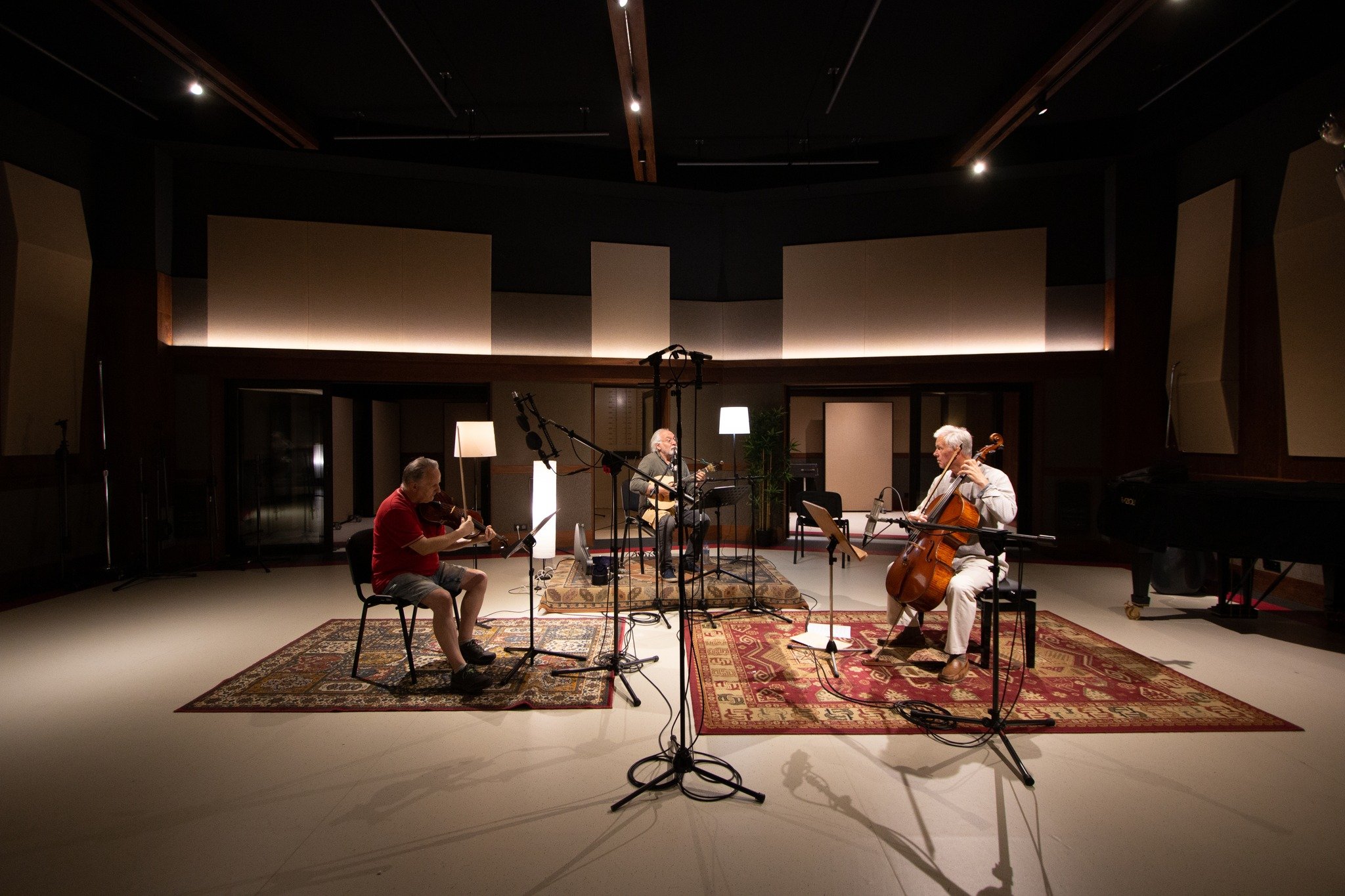 Geminiani sessions at Arda, with David Wyn Lloyd on viola and Jed Barahal on 'cello