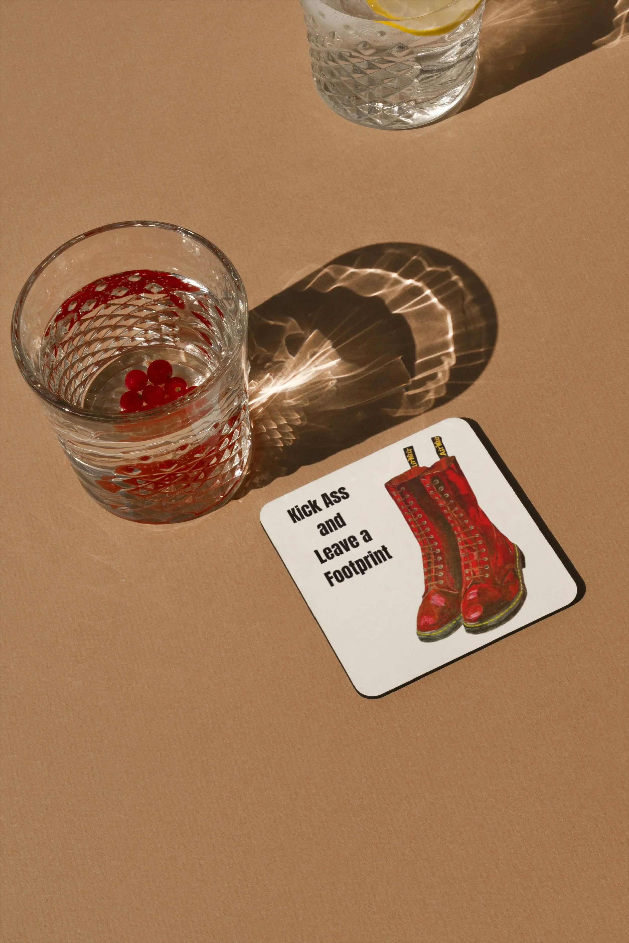 Dr Marten "Kick Ass and Leave a Footprint" Square Coaster