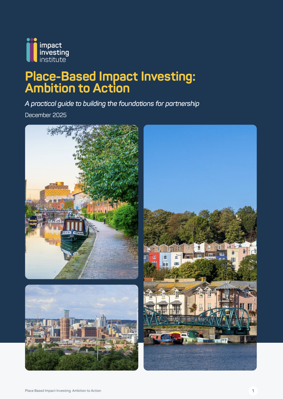 Front cover of the document 'Place-based Impact Investing: Ambition to Action' from the Impact Investing Institute