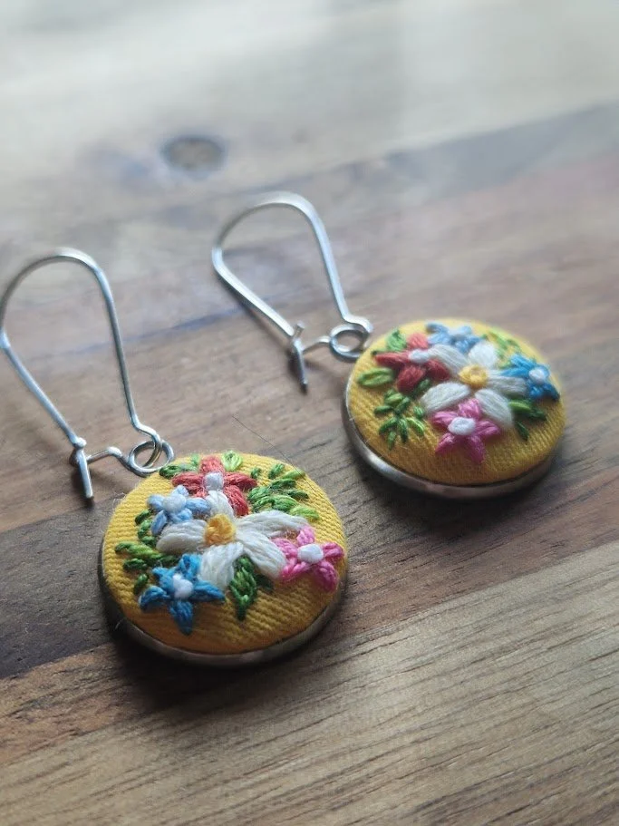 Artisan Floral Embroidered Earrings