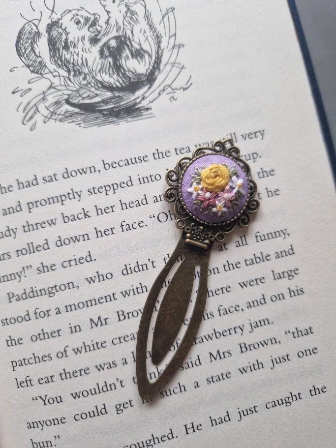Handmade Floral Bronze Bookmark
