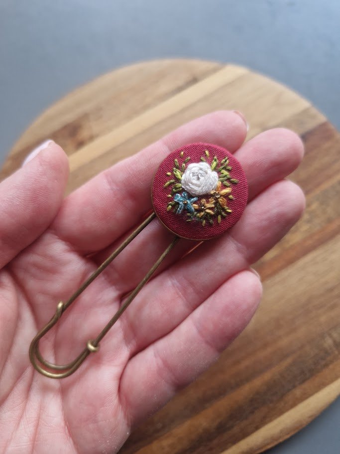 Handcrafted Floral Scarf Pin