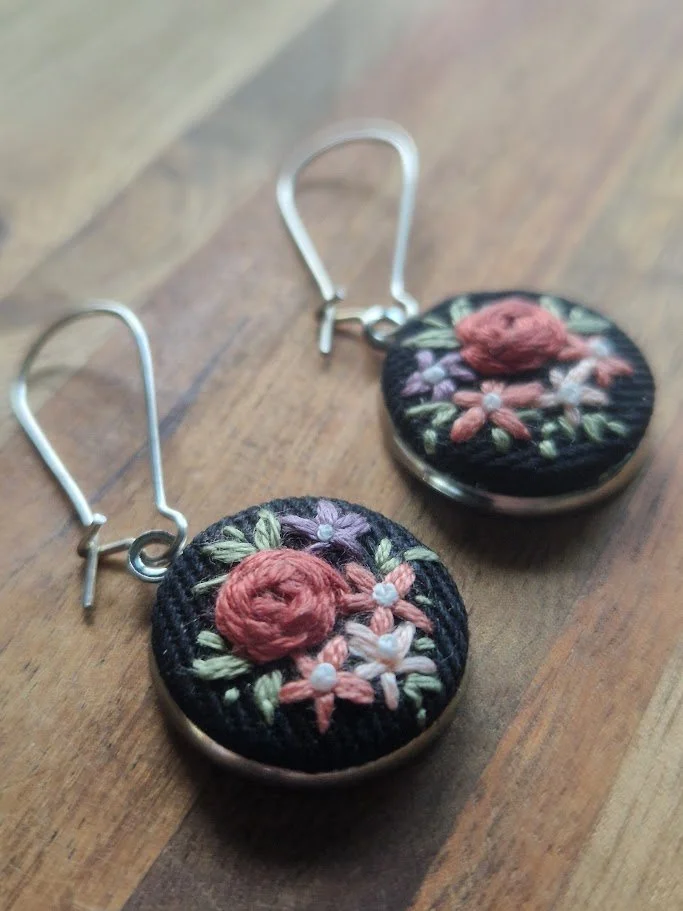 Handcrafted Floral Embroidered Earrings