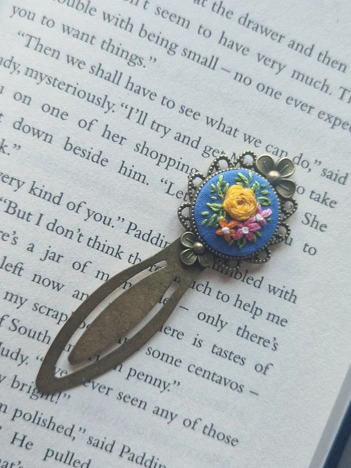 Artisan Floral Embroidered Bookmark
