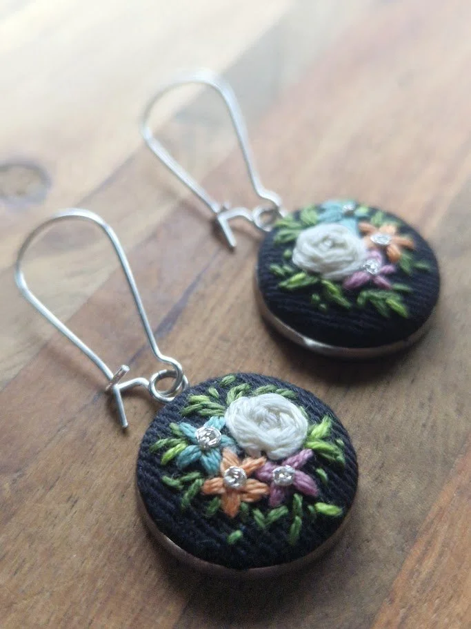 Artisan Embroidered Floral Earrings