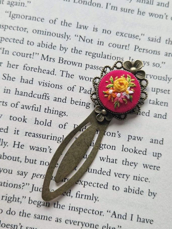 Handcrafted Floral Embroidered Bookmark