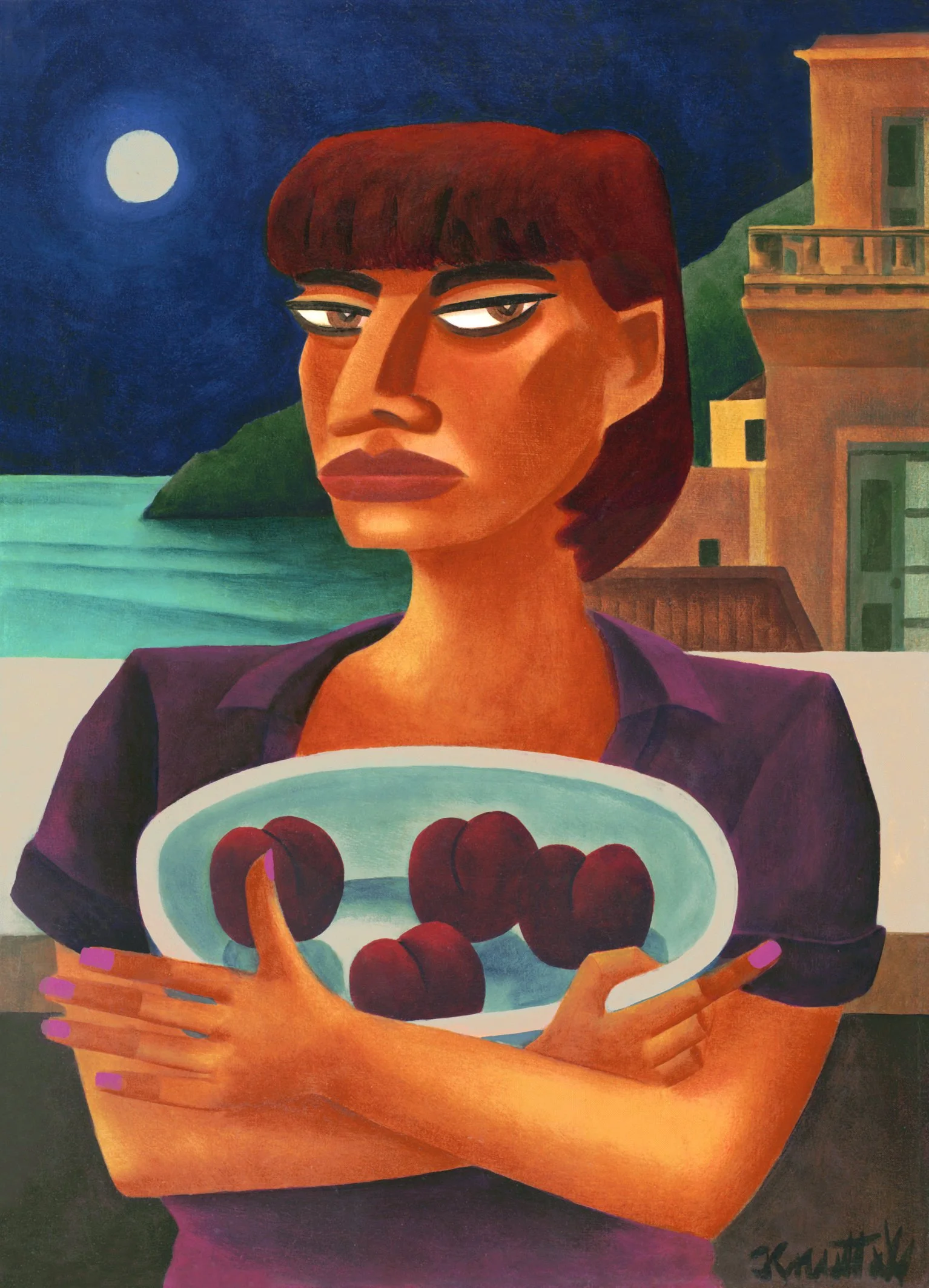 Woman with Four Peaches