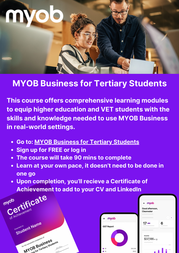 MYOB Business Course for Tertiary Students - Enhance Your Skills and Employability