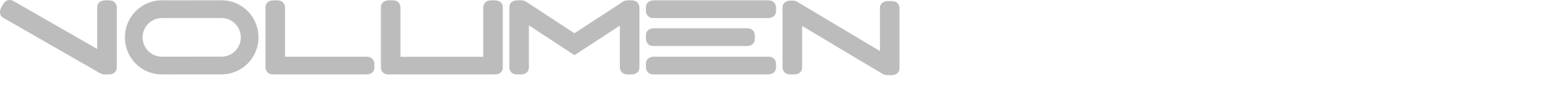 Der Text 'VOLUME MENTION LETTER' in einem modernen, grafischen Design, hauptsächlich in Grau und Weiß auf schwarzem Hintergrund.