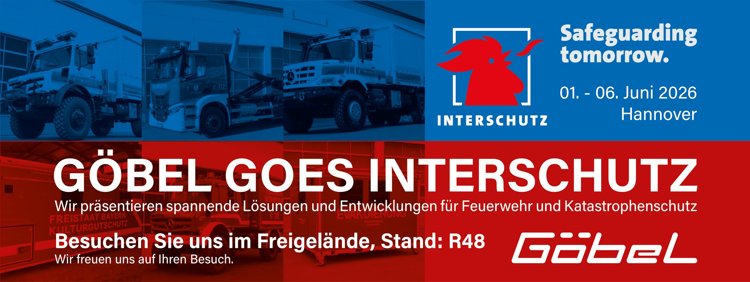 Banner für die Interschutz 2026 von Göbel Fahrzeugbau