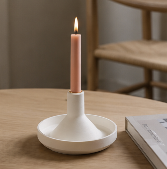 Fiamma. A larger candle holder with a clean and sculptural silhouette, created to bring warmth, texture, and character to the home.