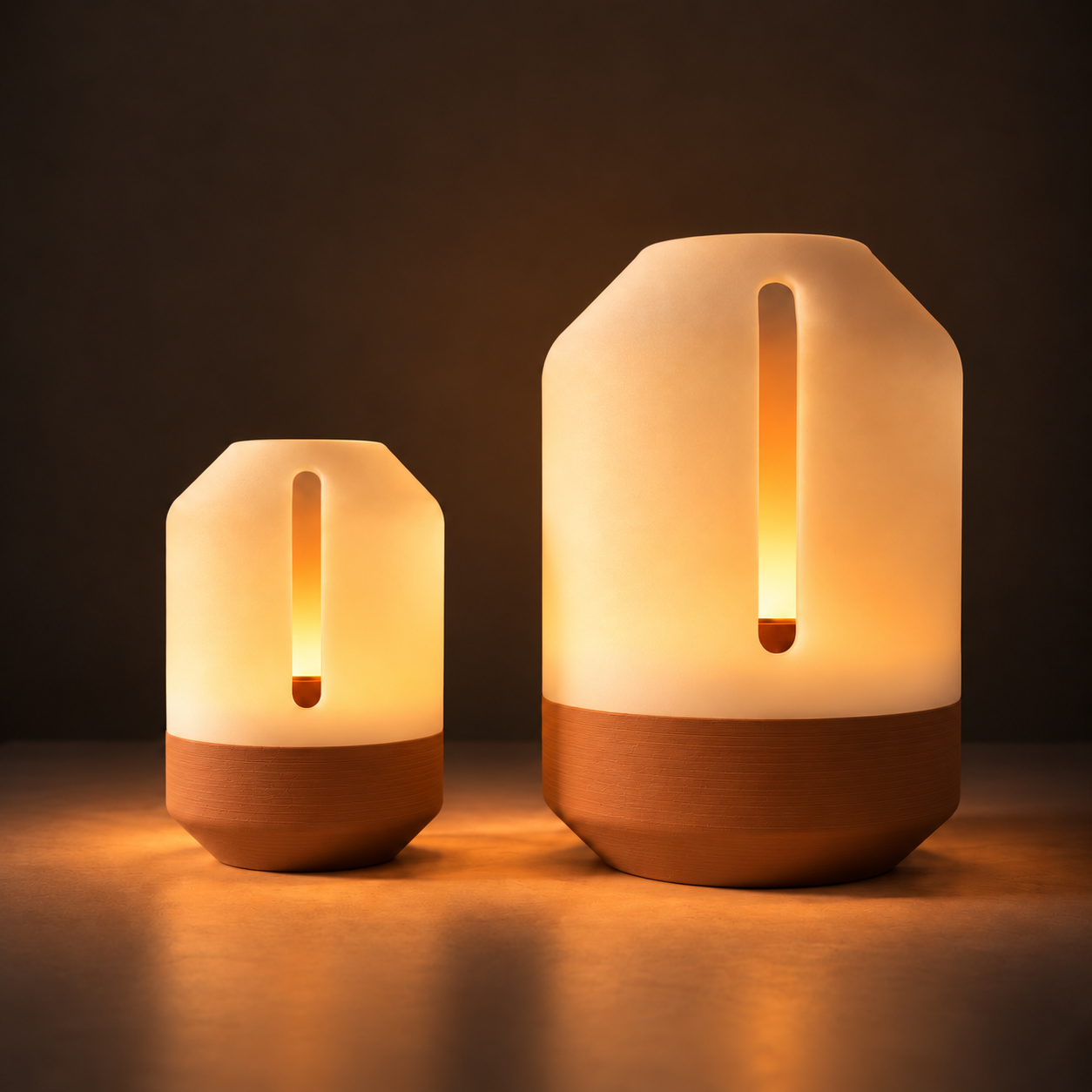 Sculptural, minimal, and warm, Polifemo will be available in two sizes to adapt to different everyday rituals: a larger version designed for a small E14 bulb, and a smaller version with an integrated LED light.