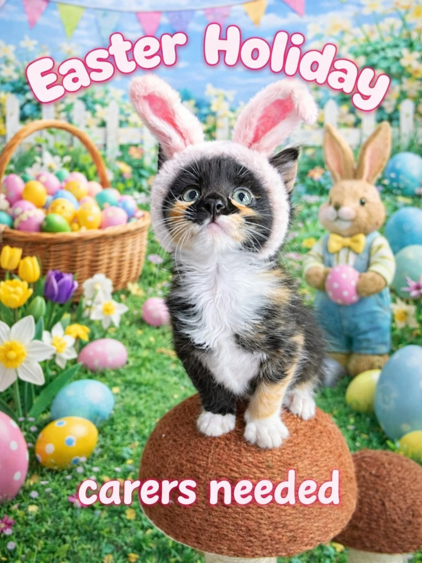 🐱✨ **Home for the Easter Holidays?! 

Help Make a Difference! 🌼🐾 

Looking to enjoy something special with the kids these Easter holidays, or just someone to keep you company over the break? Why not spend your time caring for adorable kittens and 