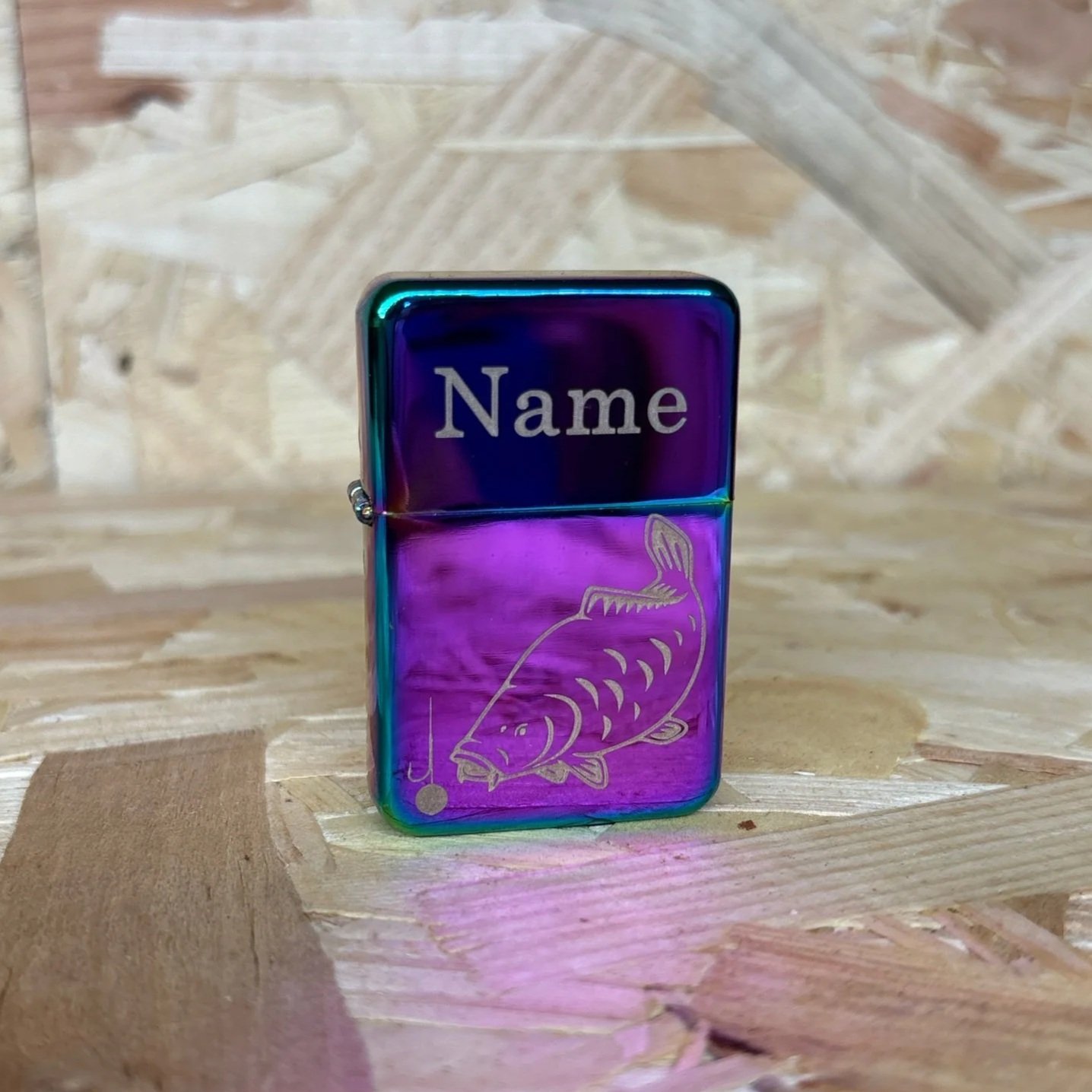 Personalised Carpy Lighter Oil Slick
