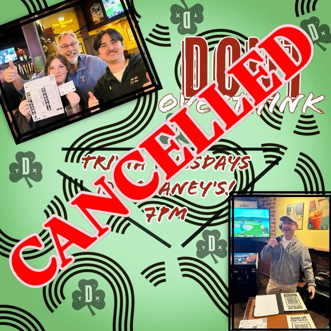 ⚠️ Due to impending weather, Trivia Night is cancelled tonight. Everyone stay safe out there! 🌧️⛈️

The good news? We&rsquo;ll be back next Tuesday at 7 PM and ready for another fun night of questions, laughs, and friendly competition at Delaney&rsq