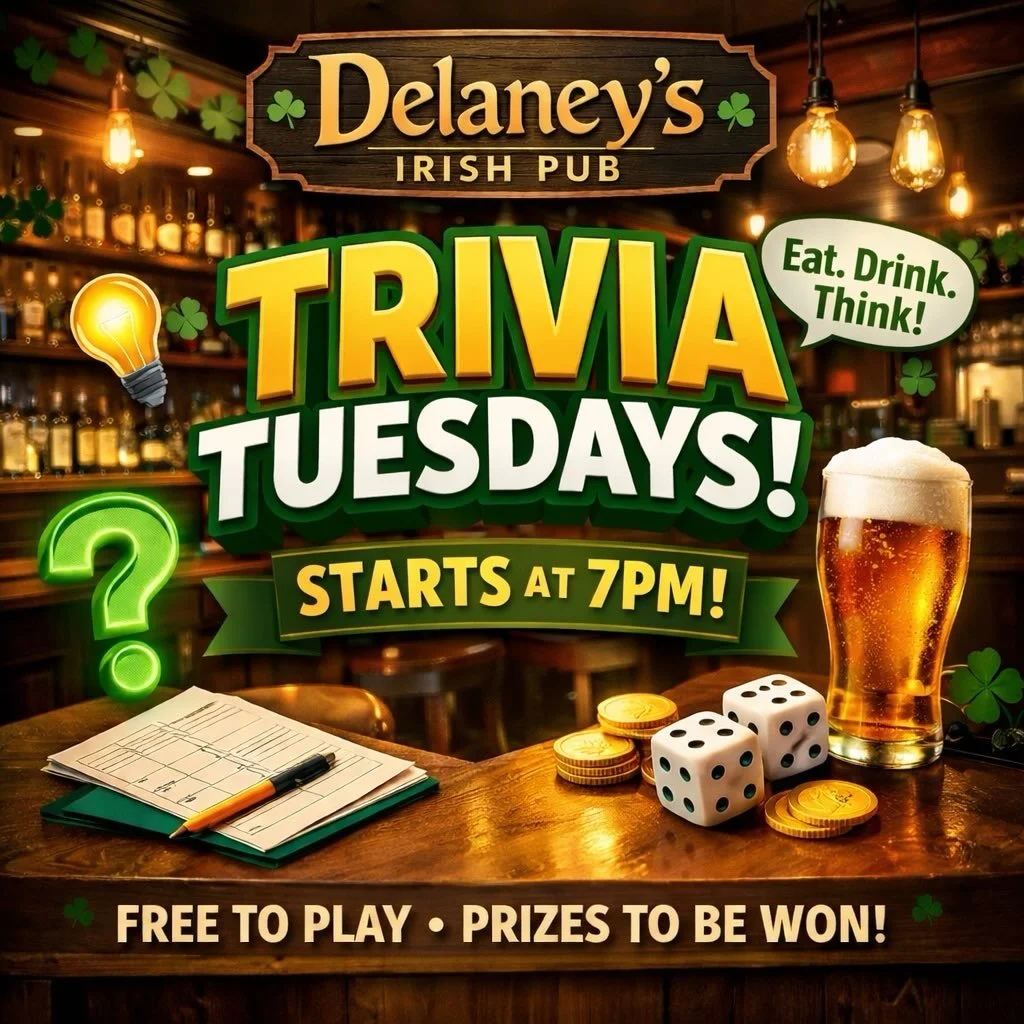 It&rsquo;s kind of a no brainer! Be at Delaney&rsquo;s for Trivia Tuesday tonight! 🧠 ⁉️ #triviatuesday #trivia #Delaney&rsquo;s #goodtimes #doyouhavetheanswers
