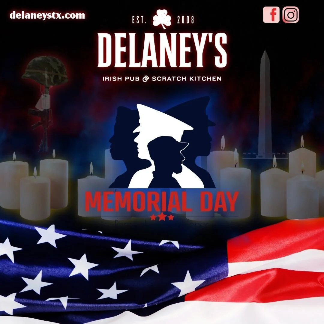 Today, we pause to remember and honor the brave men and women who made the ultimate sacrifice for our freedom. 🇺🇸

From all of us at Delaney&rsquo;s, thank you to the heroes, the families who carry their memories, and everyone who serves our countr