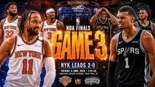 🏀🔥 NBA FINALS GAME 3 TONIGHT! 🔥🏀

The stage is set, the pressure is on, and the Finals are heading to New York! The New York Knicks hold a 2-0 series lead, but can the San Antonio Spurs fight their way back into the series?

Catch every second of