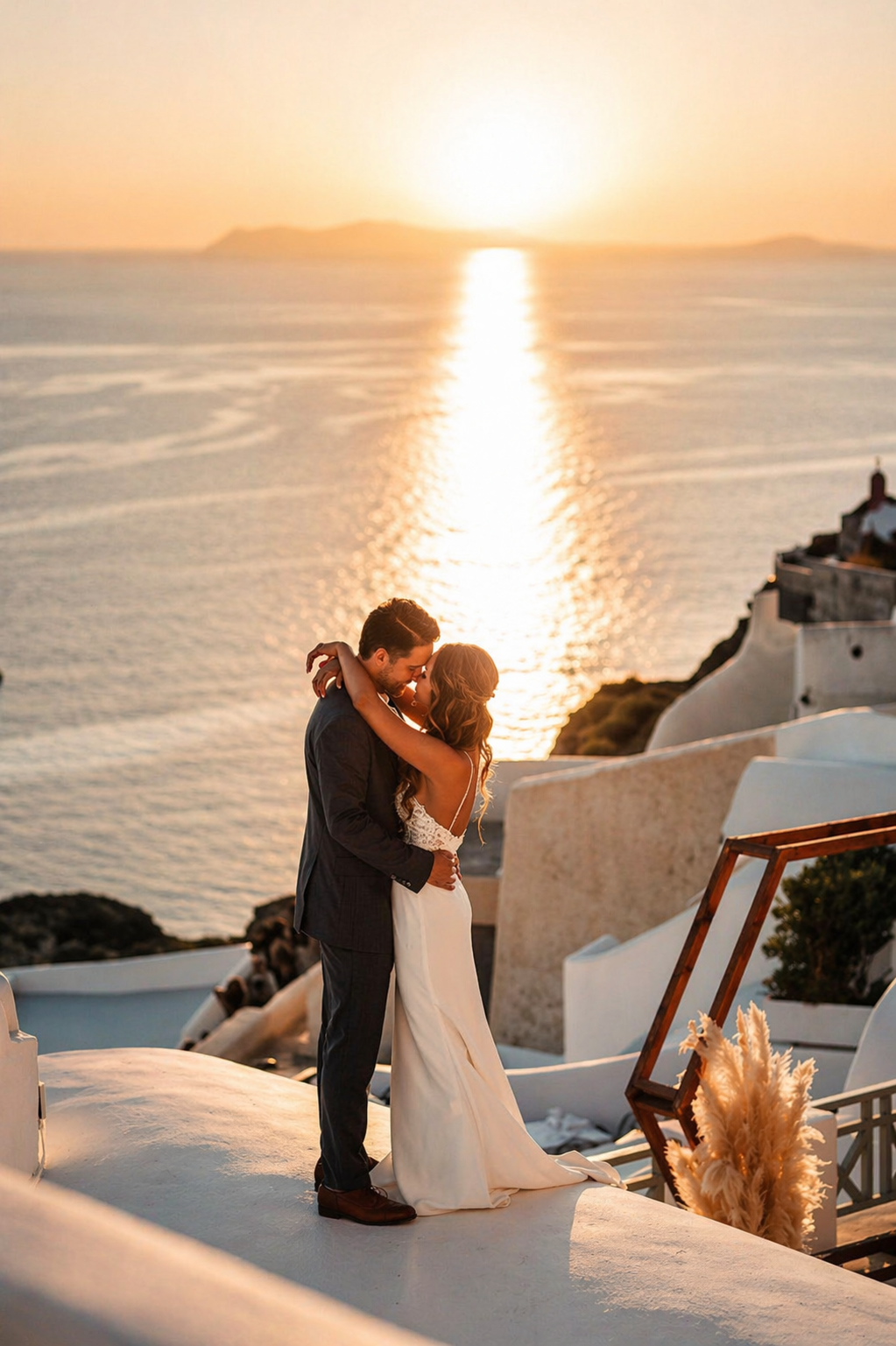 Couple getting married in Greece.