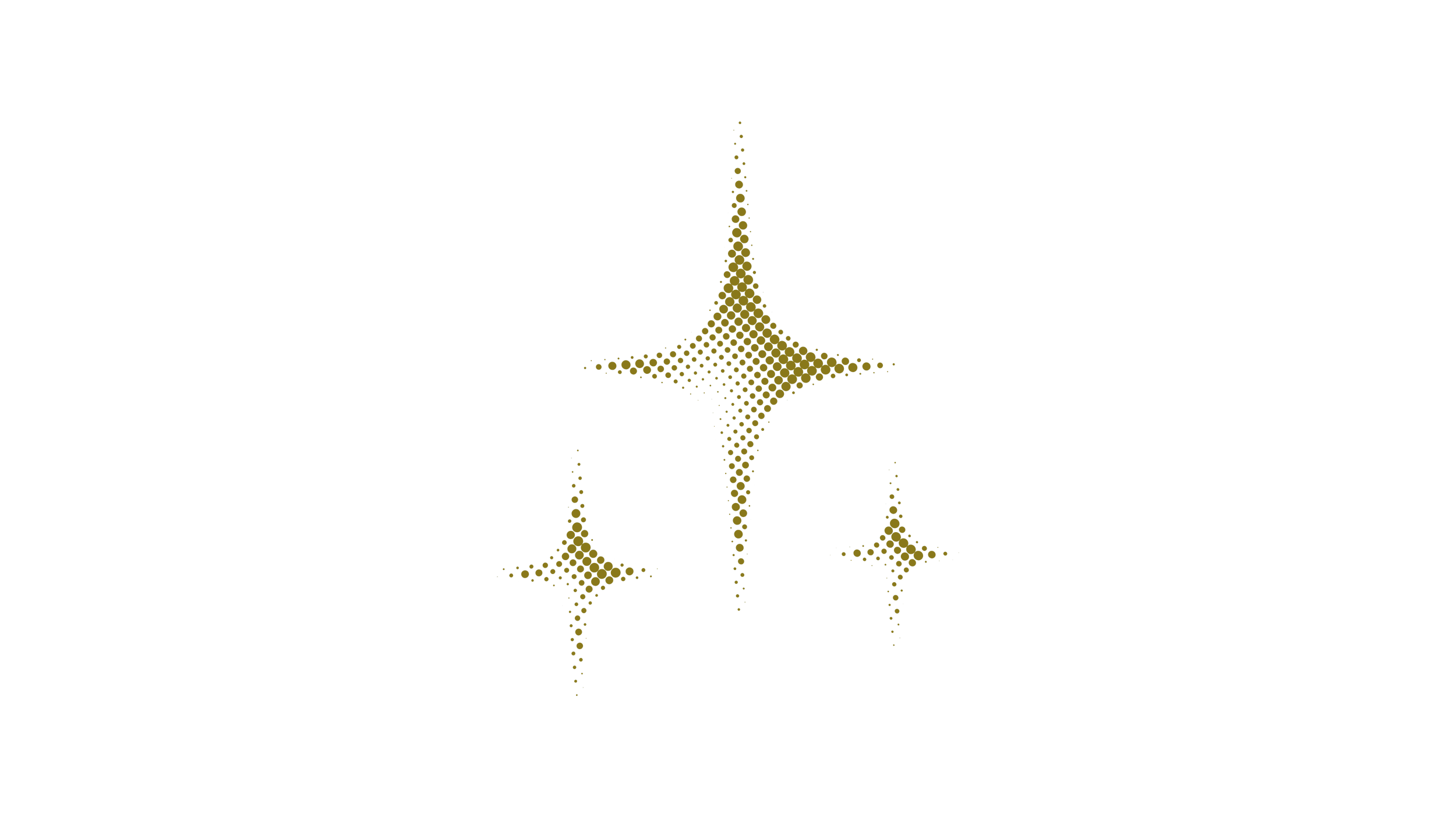Stylized golden glittery star shapes arranged in a vertical pattern on a black background.