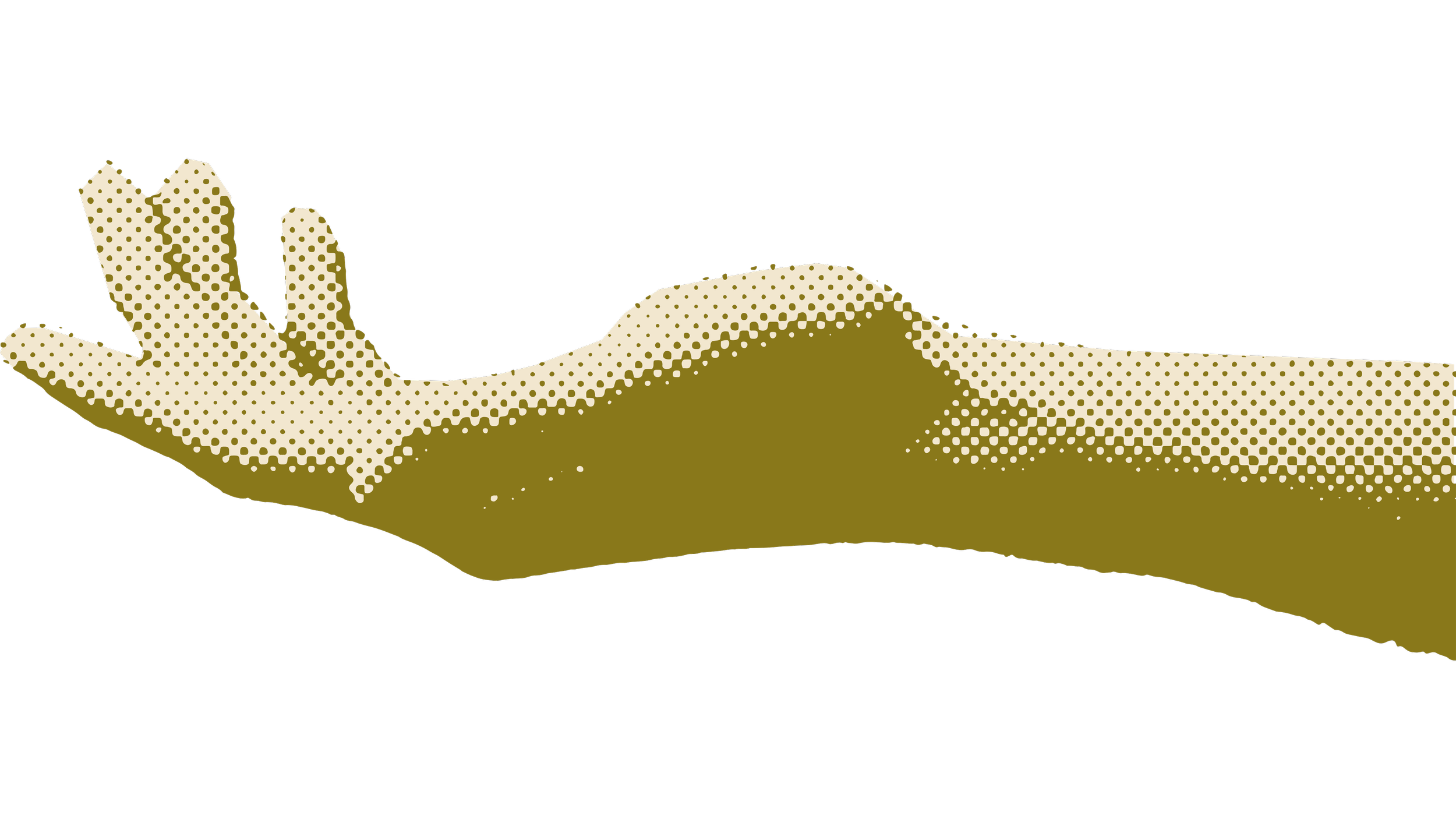 Stylized graphic of a human hand making an 'OK' gesture with the thumb and index finger forming a circle, others extended, on a black background with halftone shading.