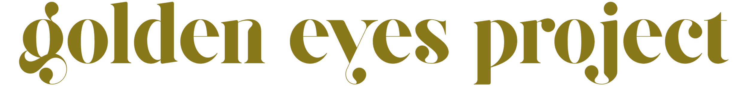Golden Eyes Project logo with stylized gold text on a black background.