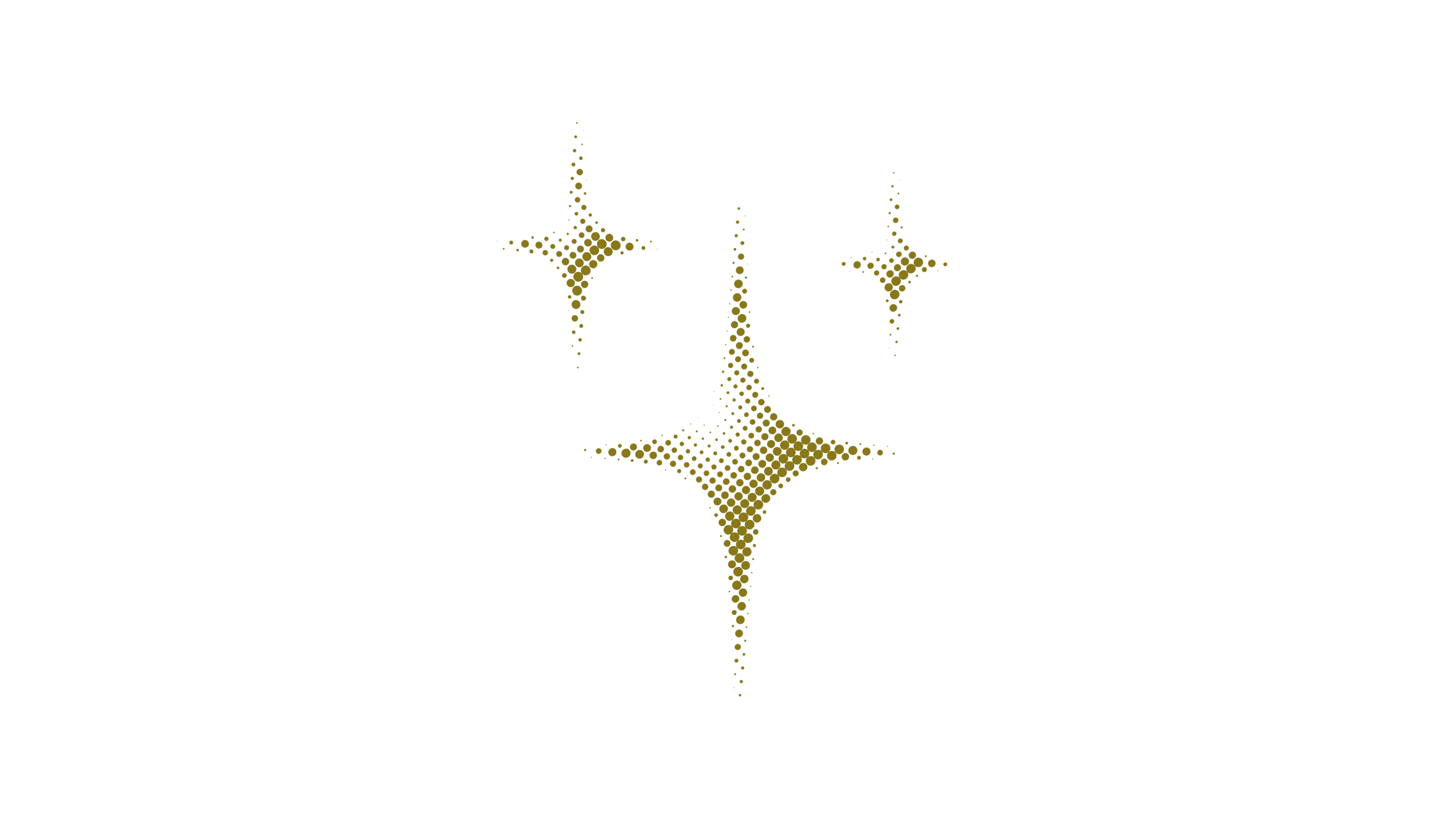 A digital representation of a star made up of yellow dots on a black background.