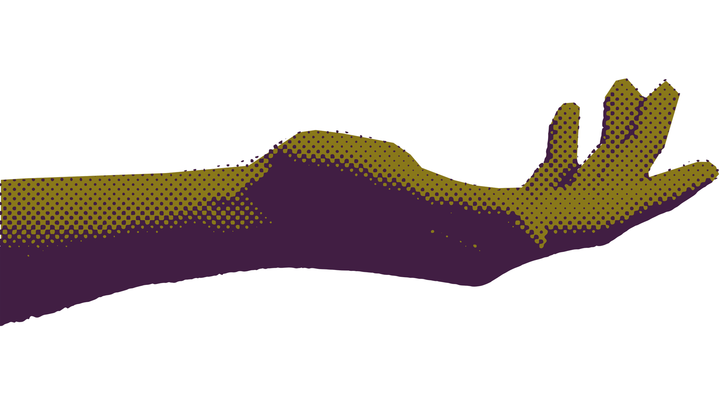 Minimalist illustration of a hand making an OK gesture with a dotted pattern texture on a black background.