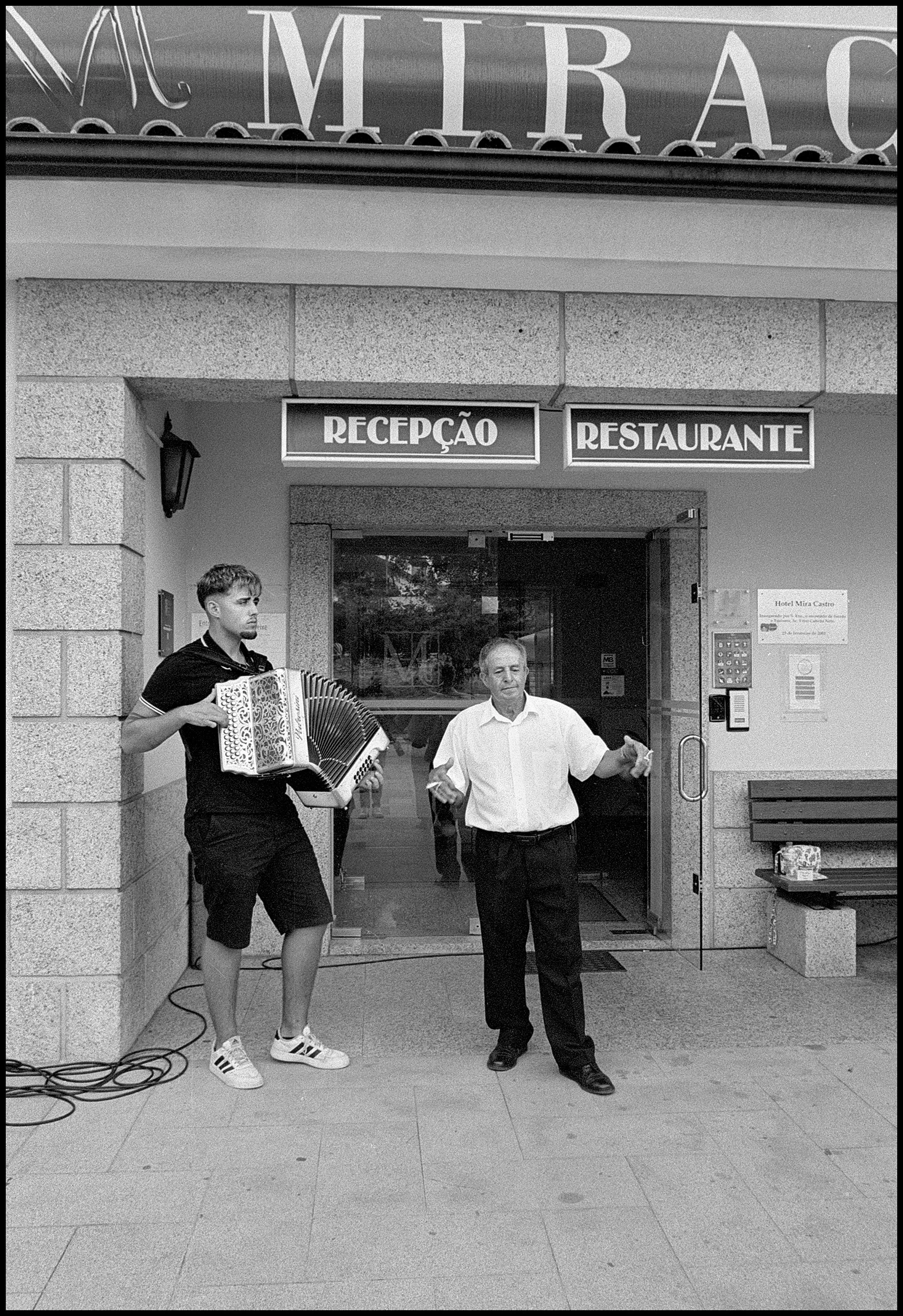 Men during a Minho traditional music performance. Castro Laboreiro, Portugal. 2025.