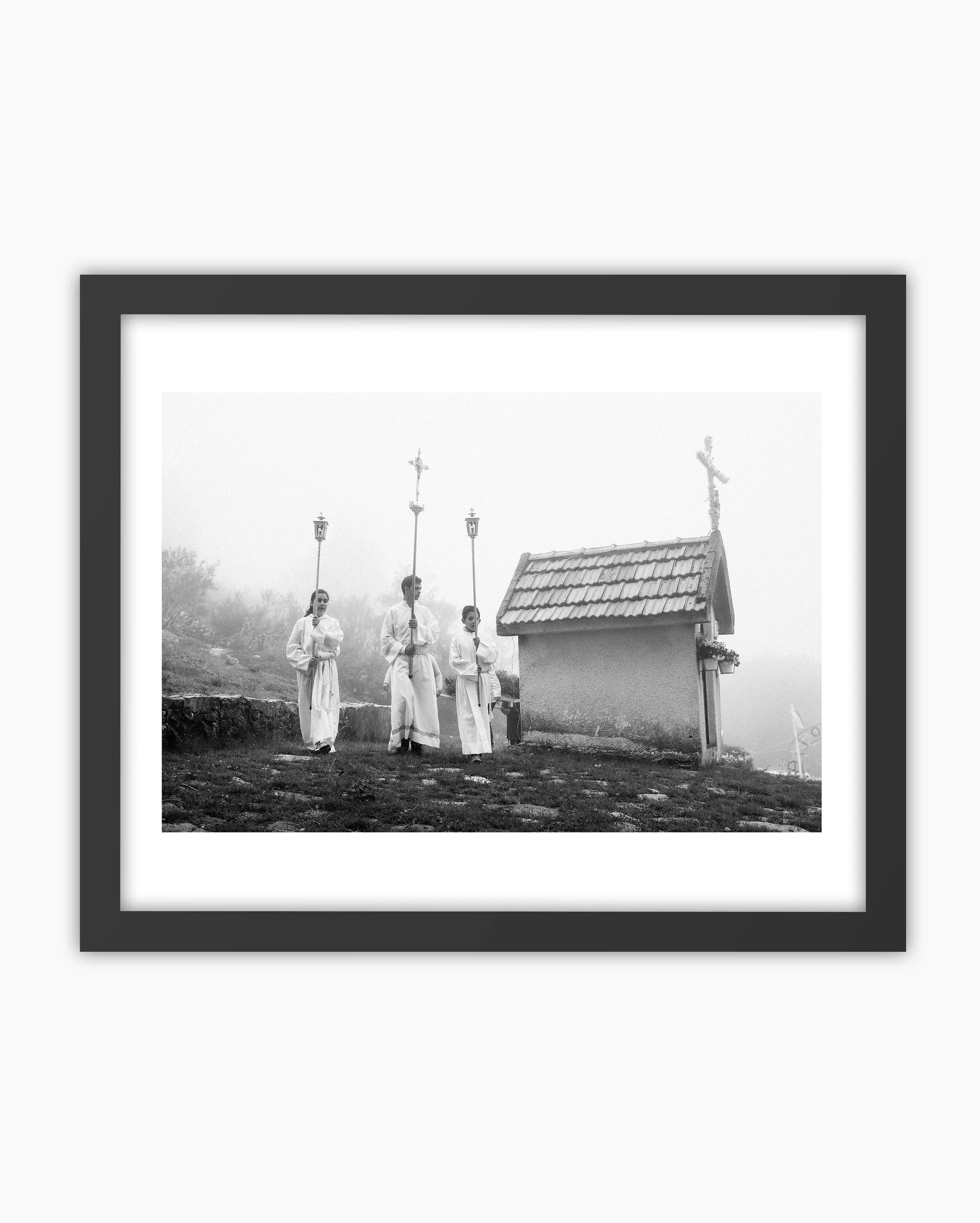 Procession in a village in northern Portugal. Viana do Castelo, Portugal. 2018.