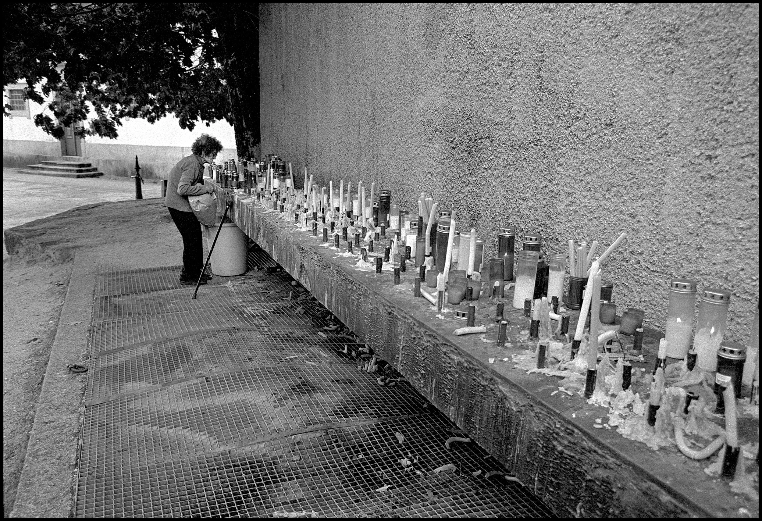 Votive candle burner at the Shrine of Nossa Senhora da Peneda. Arcos de Valdevez, Portugal. 2025.