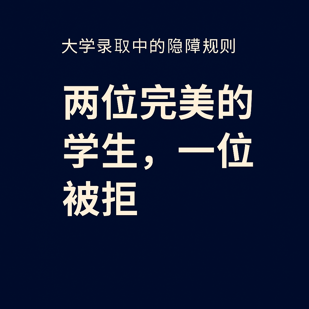两位完美的学生,一位被拒:大学录取中的隐藏规则
