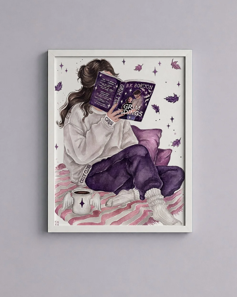 Grim Tidings book art print | hair & skin options