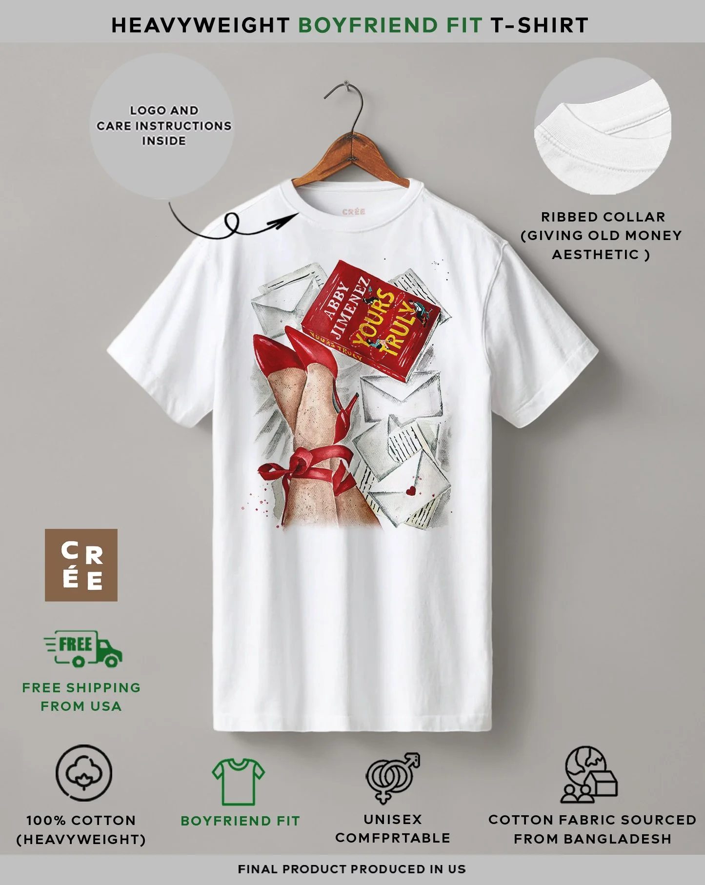 ours Truly book t-shirt, Abby Jimenez romance merch.jpg