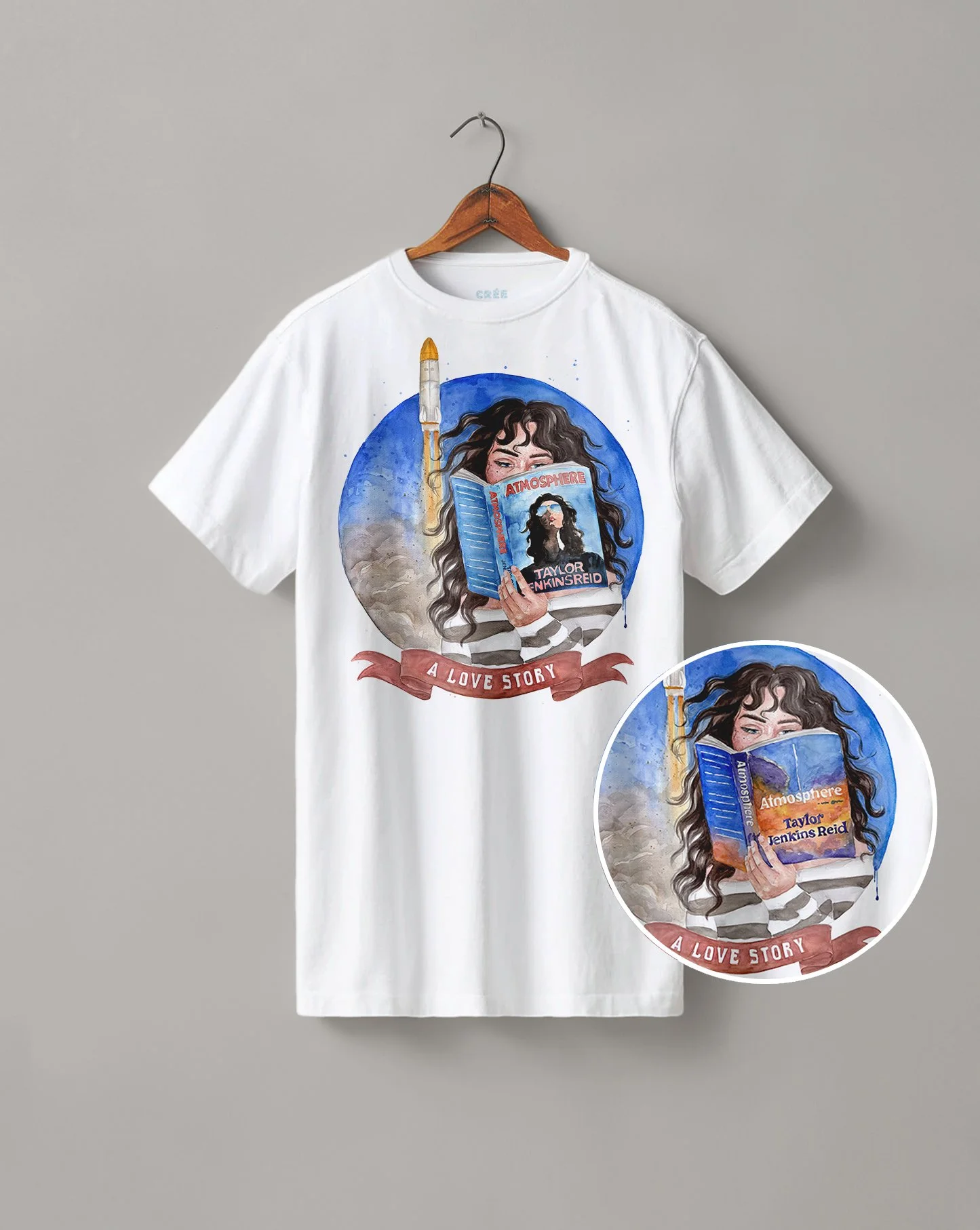 Atmosphere book heavyweight boyfriend fit t-shirt  | UK and US covers | hair & skin options