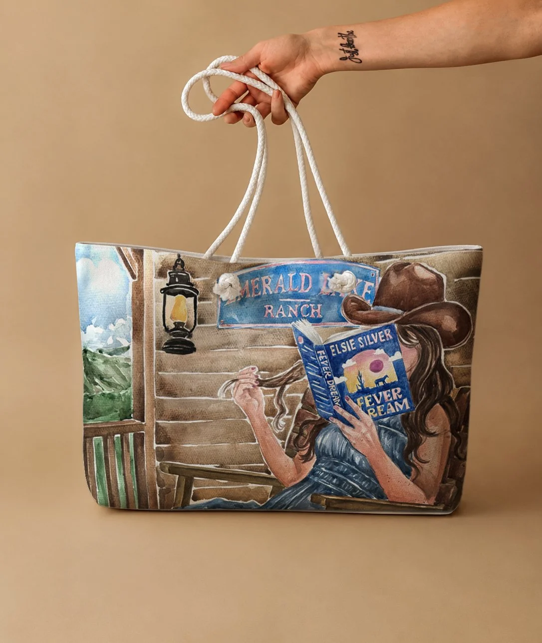 Fever Dream book beach tote | Cowboy Romance summer essential | hair & skin options.jpg