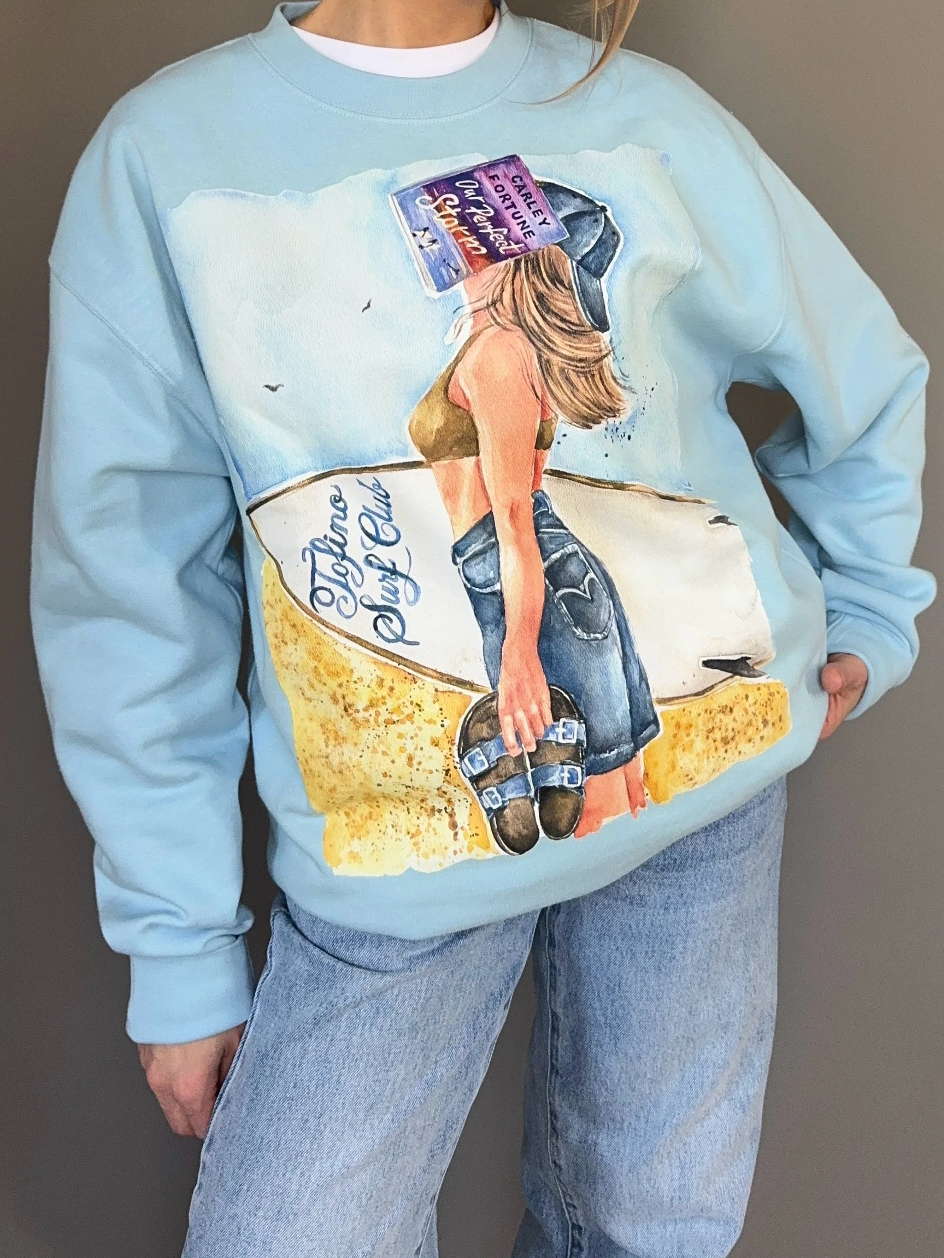 Our Perfect Storm book blue sweatshirt | hair & skin options
